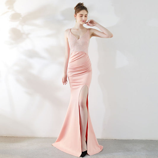 Dinner Evening Dress Socialite Long Fishtail Slimming Nightclub Catwalk Annual Meeting Ktv Dress
