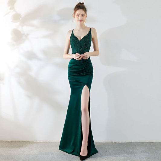 Dinner Evening Dress Socialite Long Fishtail Slimming Nightclub Catwalk Annual Meeting Ktv Dress
