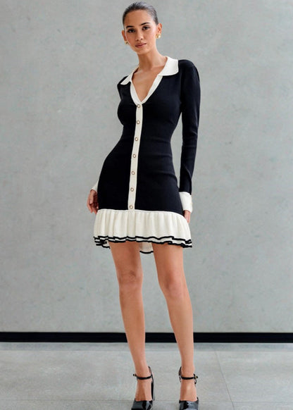 Celeste Contrast Trim Knit Dress