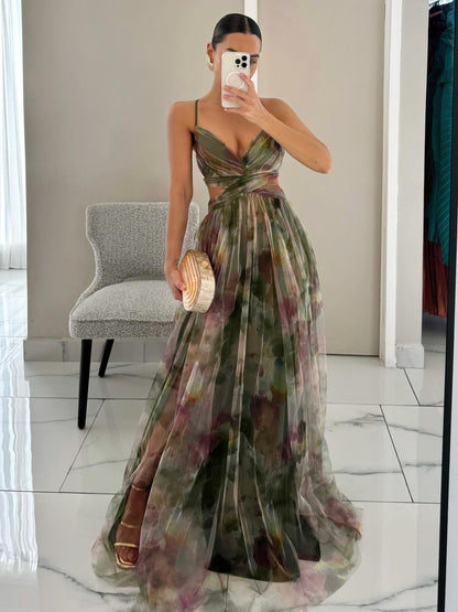 Ombre Mesh Artistry Maxi Dress