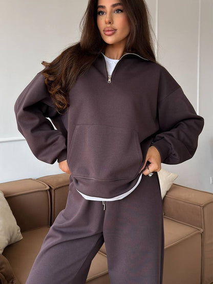 Refined Zip Collar Lounge Set