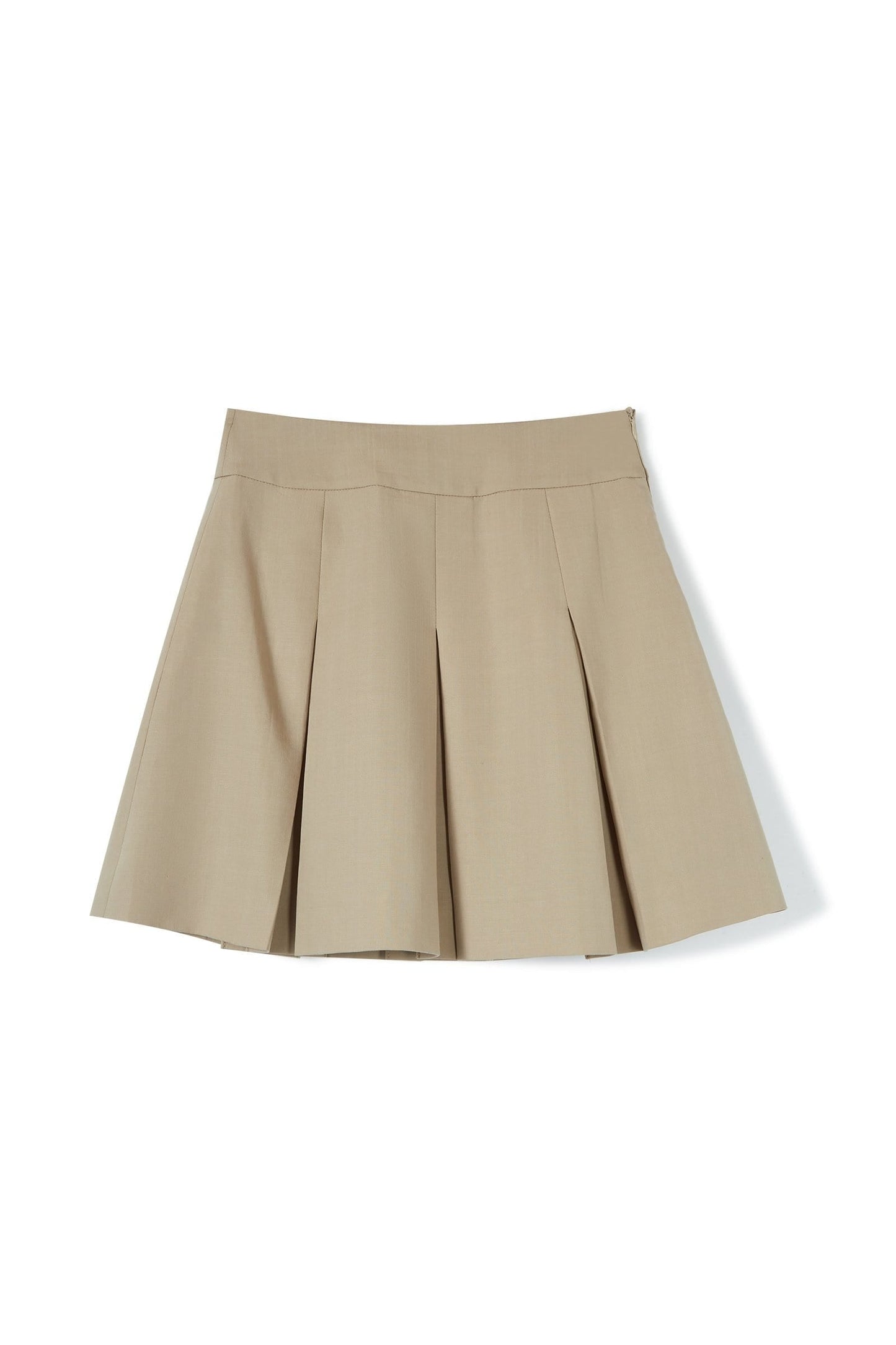 Khaki Fold Mini Skirt