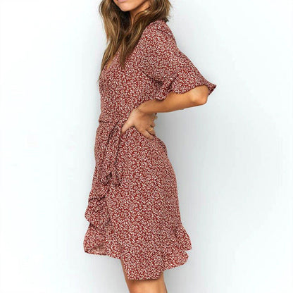 Kaila Satin Floral Asymmetrical Dress FINAL