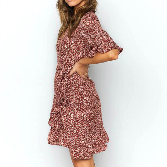 Kaila Satin Floral Asymmetrical Dress FINAL