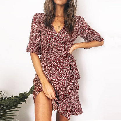 Kaila Satin Floral Asymmetrical Dress FINAL