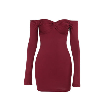 Crimson Kiss Mini Bodycon Dress Maroon