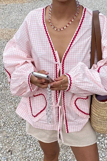 Adorably Elite Tie-Front Gingham Top - 9 Colors