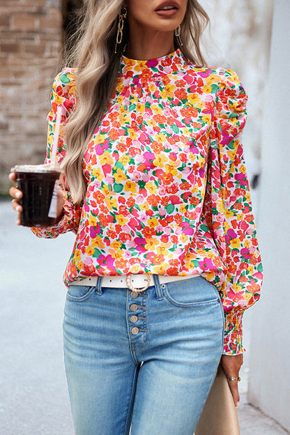 Certain Love Print Statement Sleeve Smocked Top - 5 Colors