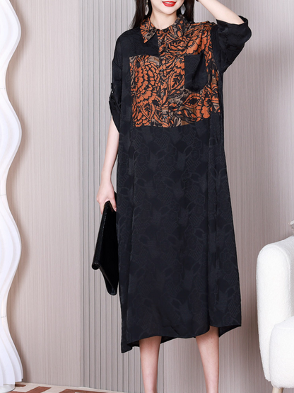 Wonderful Tonight Lapel Collar A-line Dress