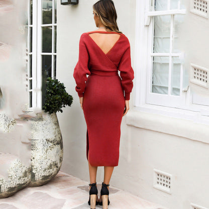 Fatal Attraction Kimono Sweater Dress Wine FINAL