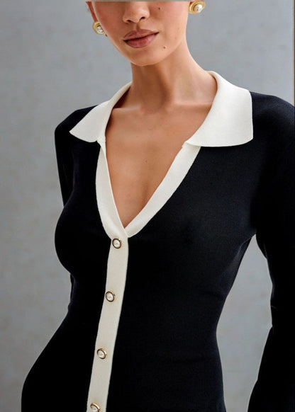 Celeste Contrast Trim Knit Dress
