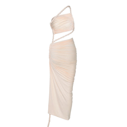 Delia Asymmetrical Dress Beige
