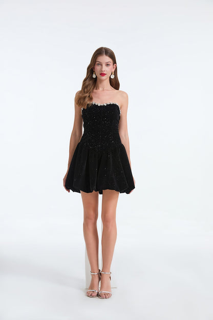 Formal Sleeveless Zipper Bow Boning Dress