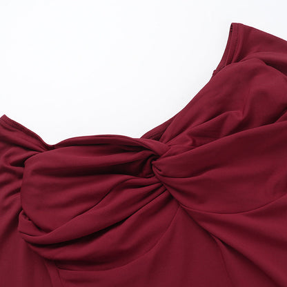 Crimson Kiss Mini Bodycon Dress Maroon