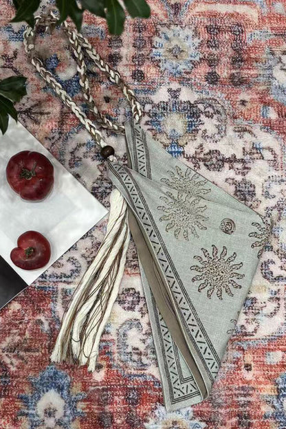 Bohemian Style Tassel Pendant Vacation Crossbody Bag