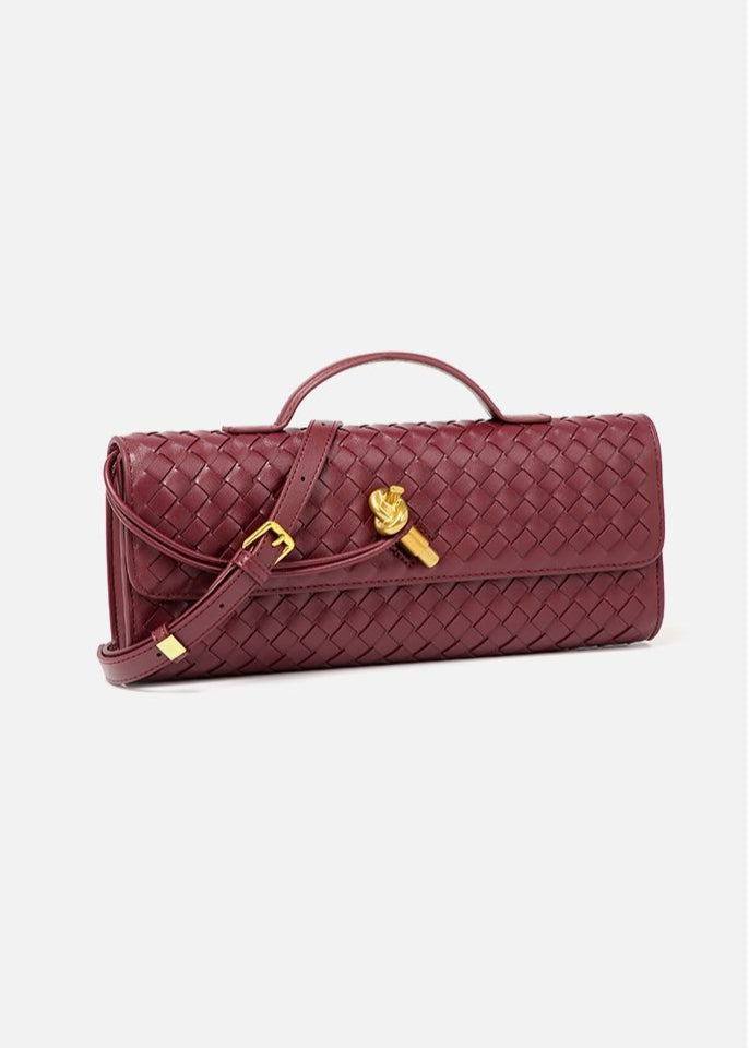 Maribel - Woven Leather Crossbody Bag with Top Handle