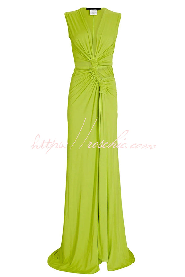 She??£¤s A Winner Jersey Triple Loop Cutout Stretch Maxi Dress