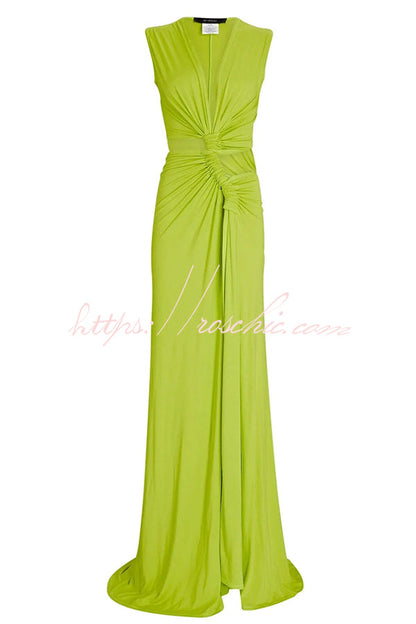 She??£¤s A Winner Jersey Triple Loop Cutout Stretch Maxi Dress