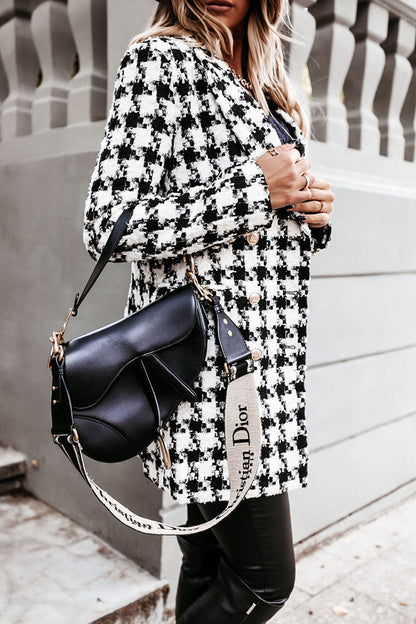 Fashion Street Plaid Turn-back Collar Outerwear(5 Colors)