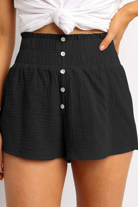Casual Solid Loose High Waist Straight Bottoms(4 Colors)
