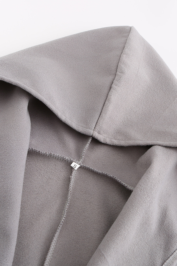 Casual Elegant Solid Patchwork Buttons Hooded Collar Outerwear(7 Colors)
