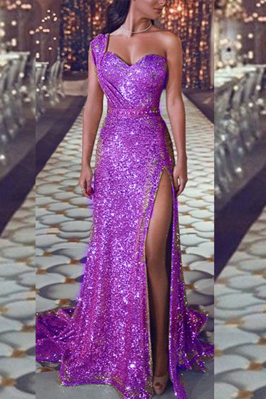 Sexy Bronzing Patchwork V Neck Evening Dress Dresses(6 Colors)