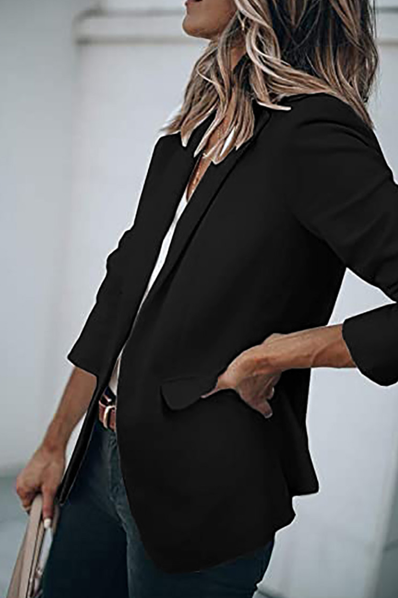 Fashion Solid Turndown Collar Outerwear(11 Colors)