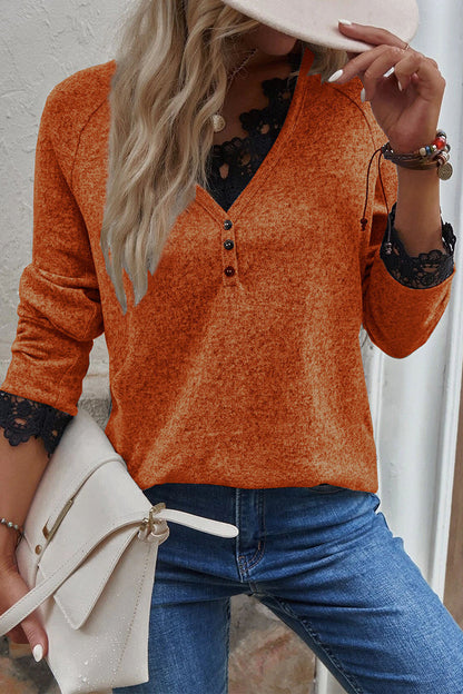 Fashion Casual Solid Pullovers V Neck Tops(7 Colors)