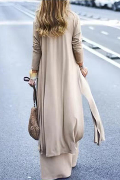 Casual Street V Neck Long Sleeve Two Pieces(4 Colors)