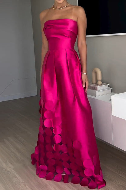 Lucía Timeless Casual Ruched Strapless Patchwork Prom Evening Dresses Boutique Collection