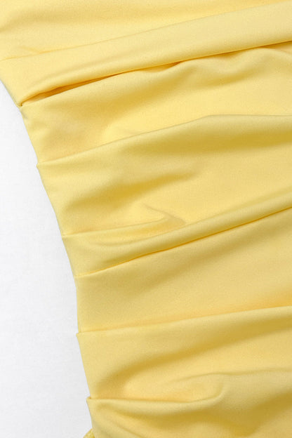Bianca Exclusive Strapless Evening Dresses with Slit and Flounce Premium Wardrobe Essential