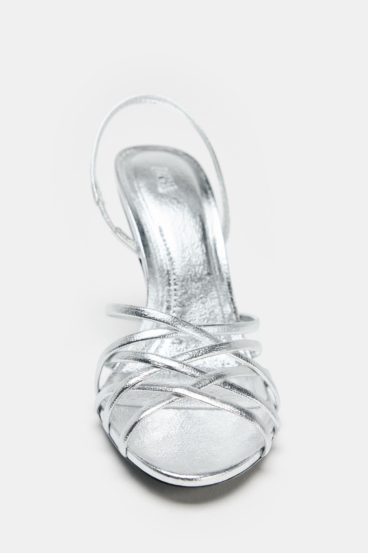 METALLIC EFFECT HEELED SANDALS