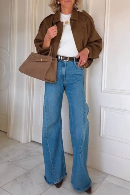 Jacket casual oversized long sleeve fashionable street style jacket