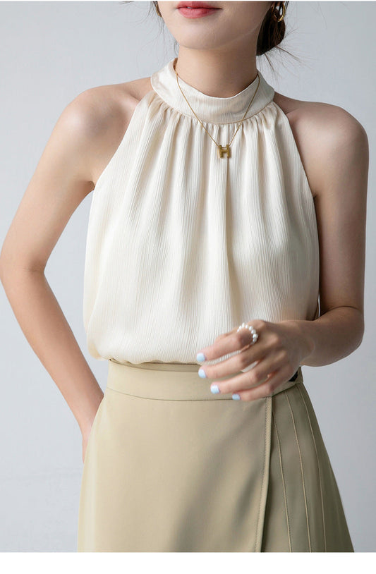 Halter Neck Suspender Sleeveless Vest.