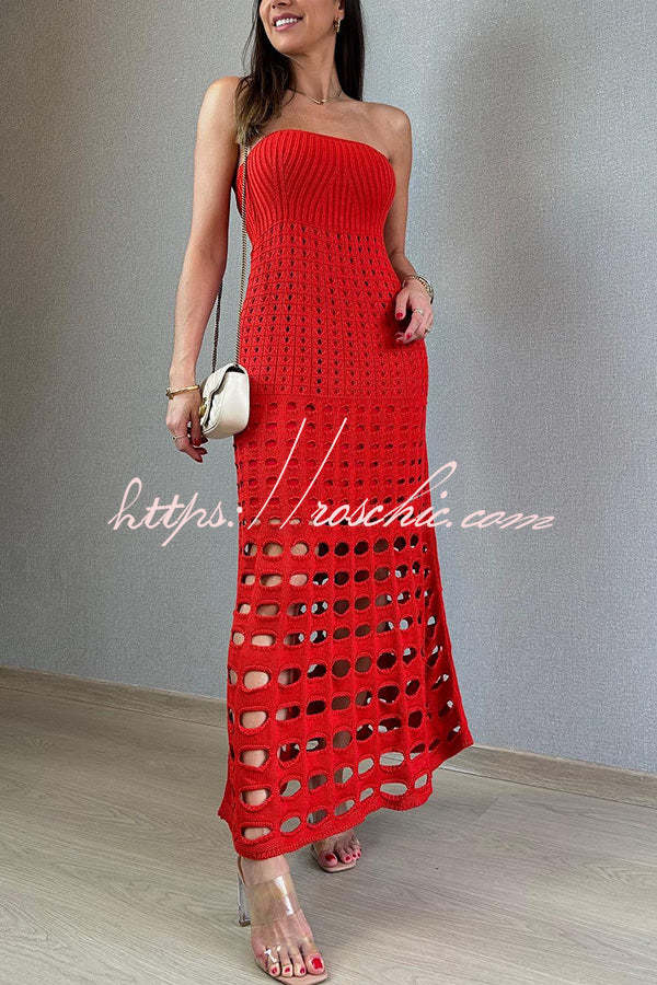 Rustic Patchwork Cutout Off Shoulder Maxi Dress