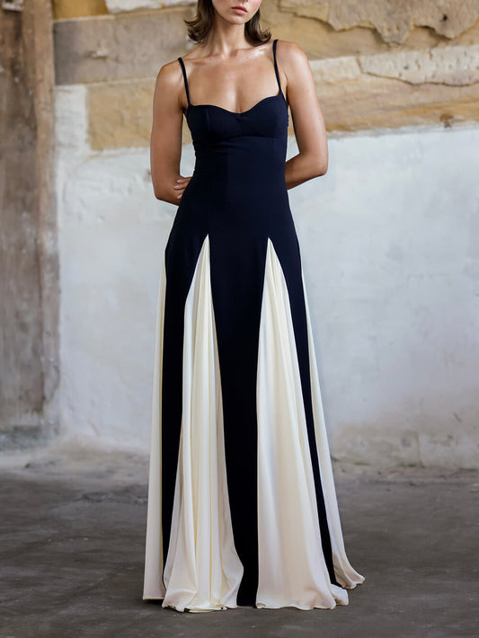 Elegance Panelled Tulle A - line Slip Maxi Dress