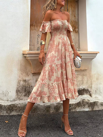 Dusty Pink Tiered Dress