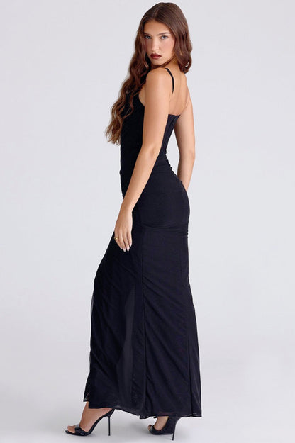 Elegant Asymmetric Slit Birthday Dress