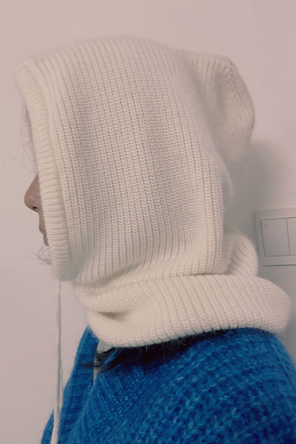 Stylish and Warm Neck Warmer One-piece Knitted Wool Hat