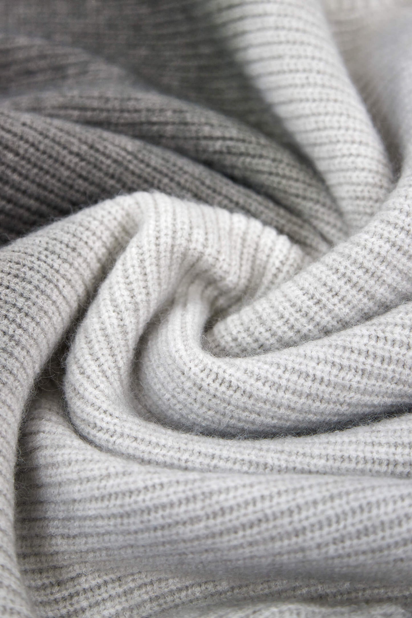 Grey Two-Tone Knit Sweater