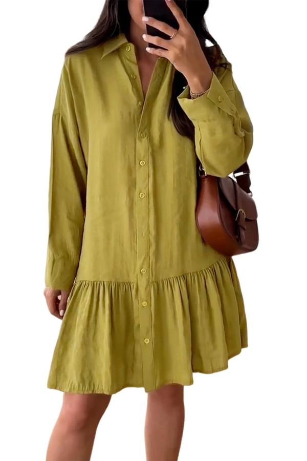 Women's Fashion Loose Button Down Shirt Dress
