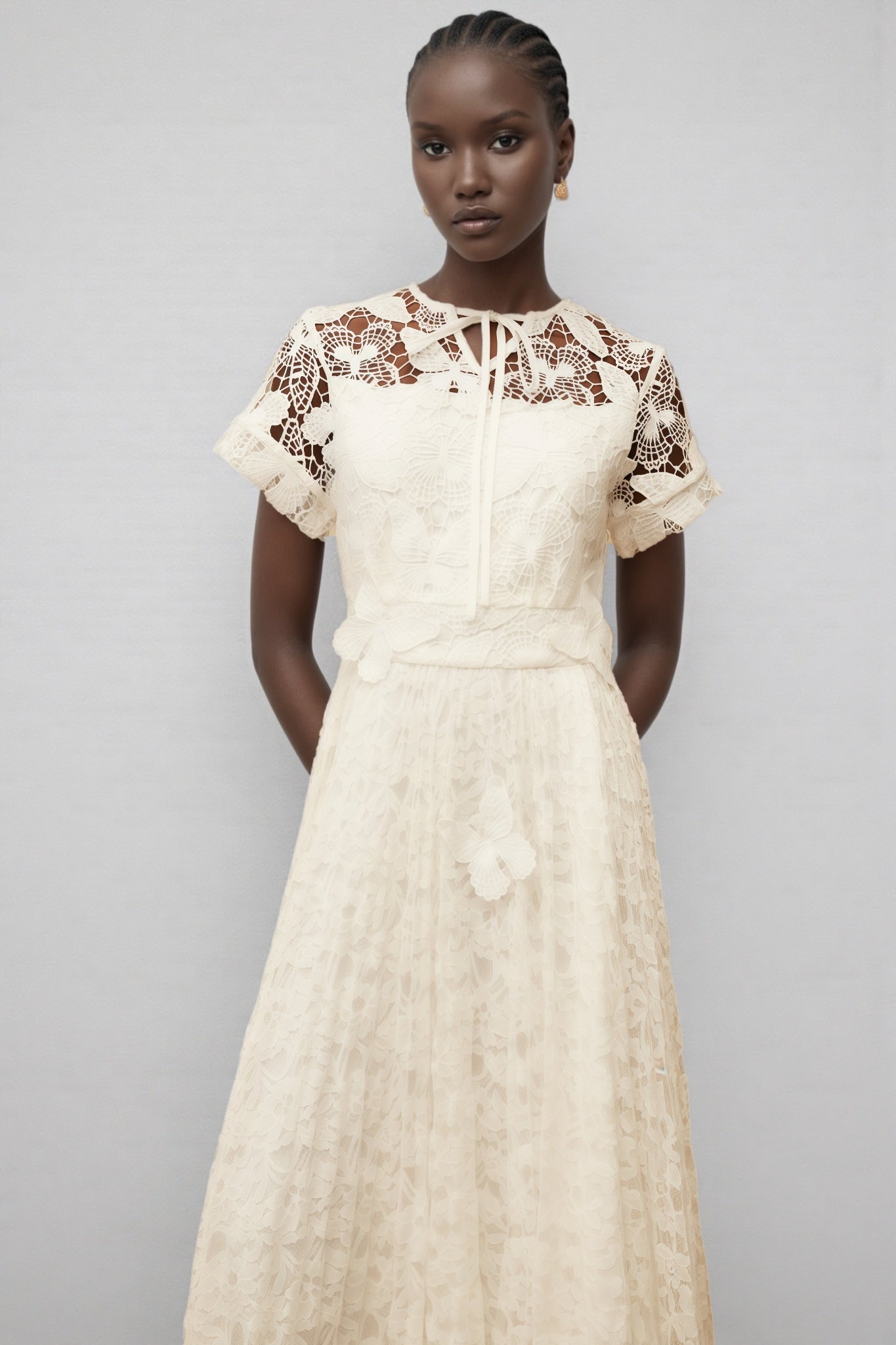 Zephrt White Lace Maxi Dress