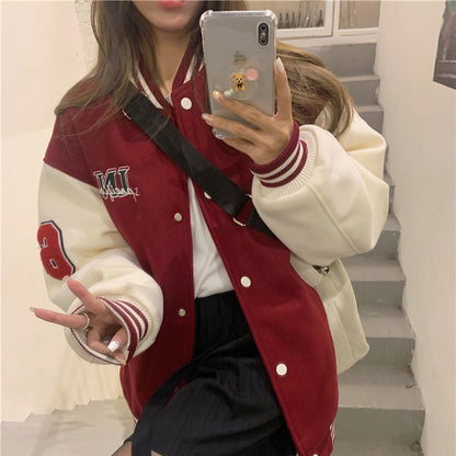 Hiphop Varsity Bomber Cyber Y2k Jacket