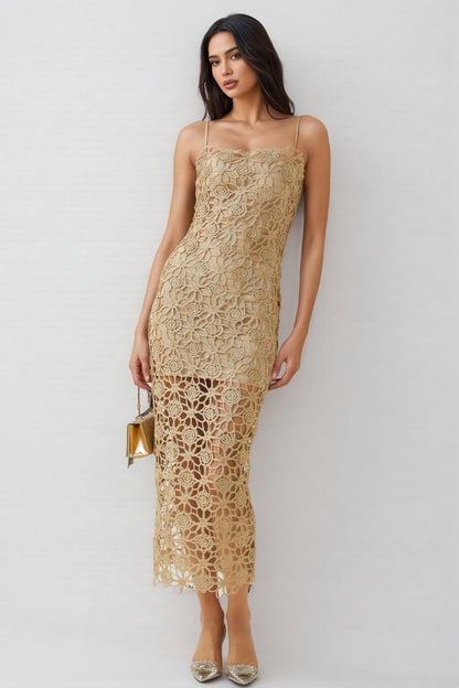 Zephyra Floral Embroidery Midi Dress Set