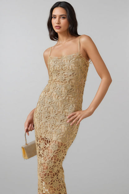 Zephyra Floral Embroidery Midi Dress Set