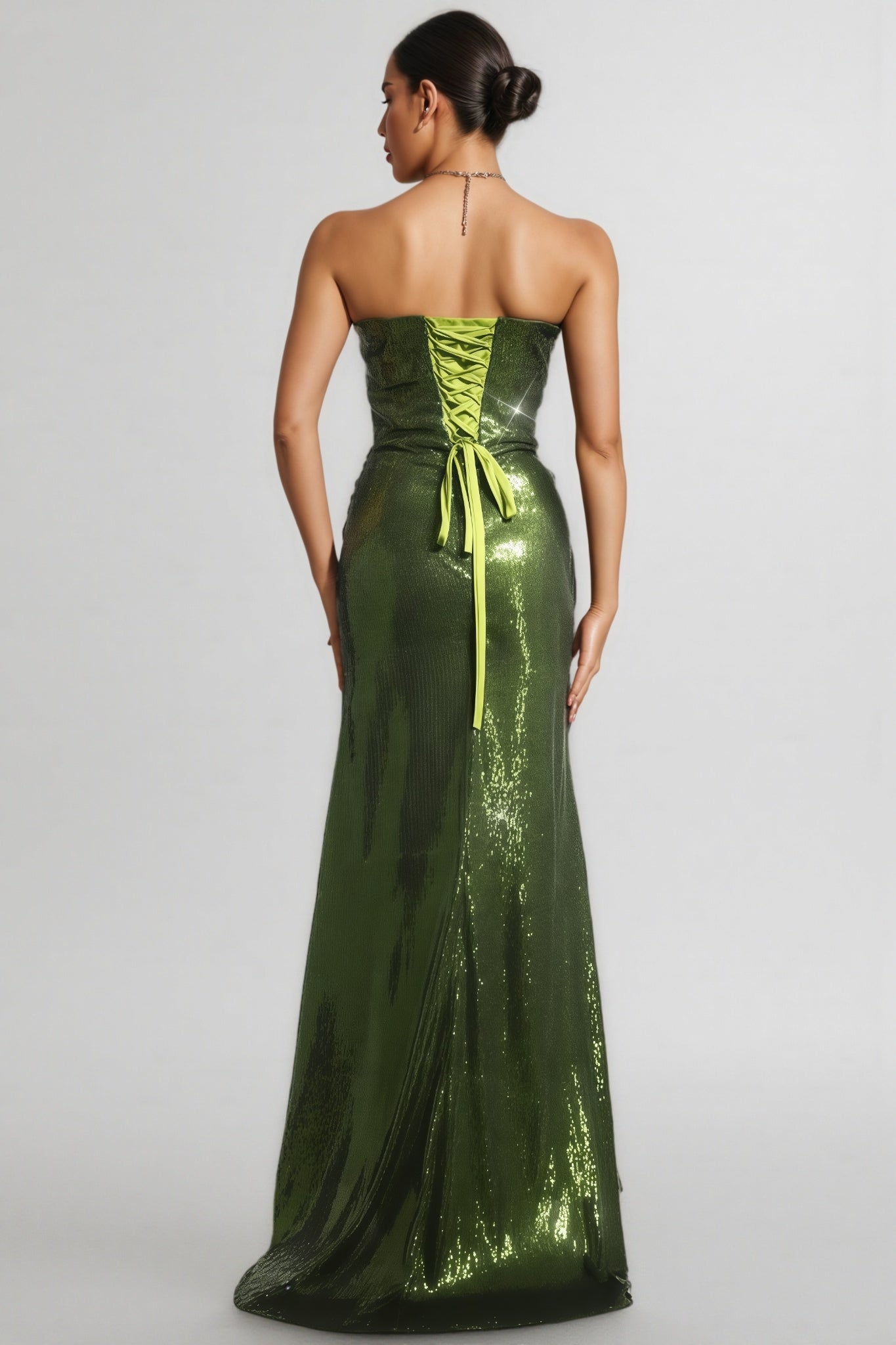 Rhea Sleeveless Lacing Sequin Maxi Dress