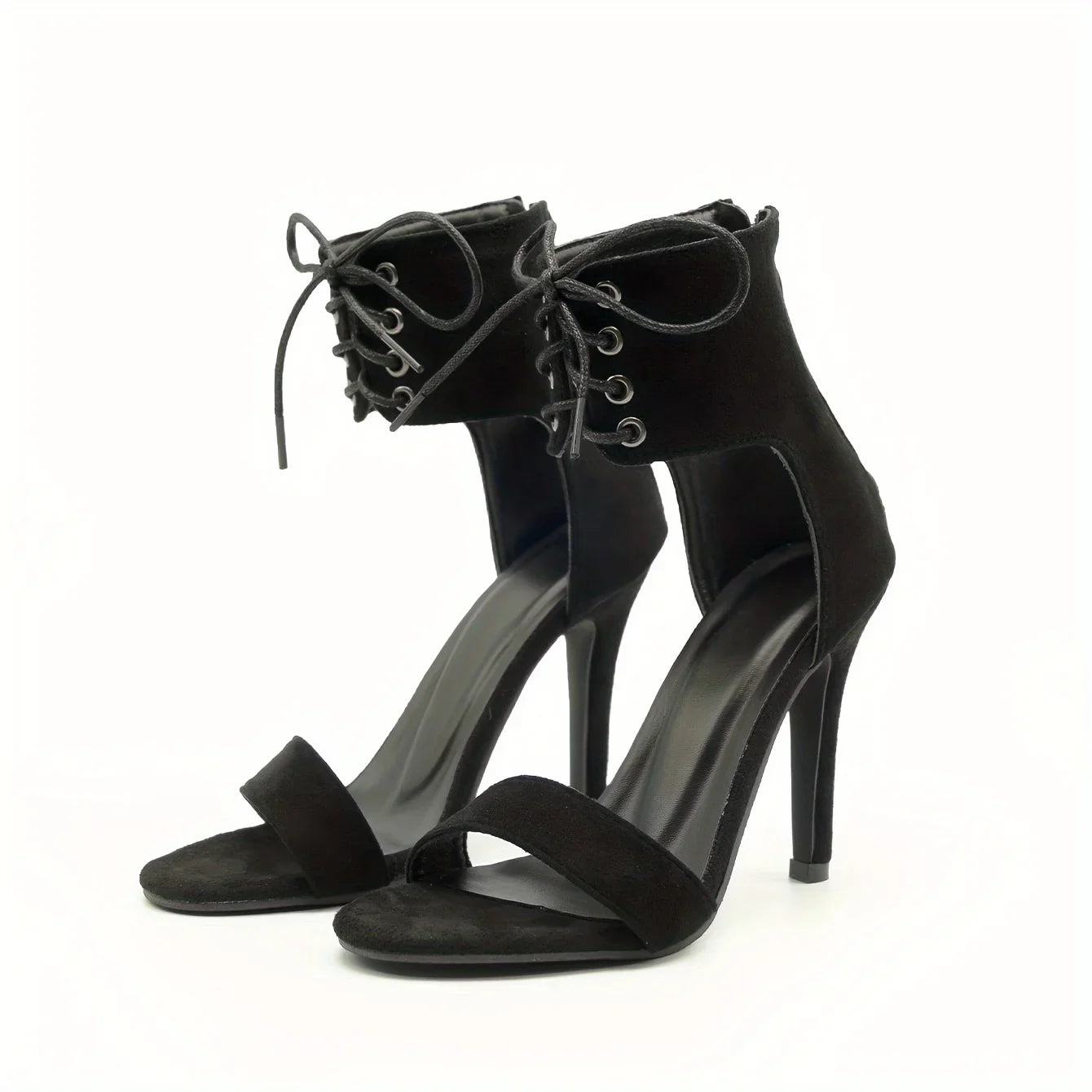 Stylish 2024  Open Toe Lace Hollow Cross Roman Designer High Heel