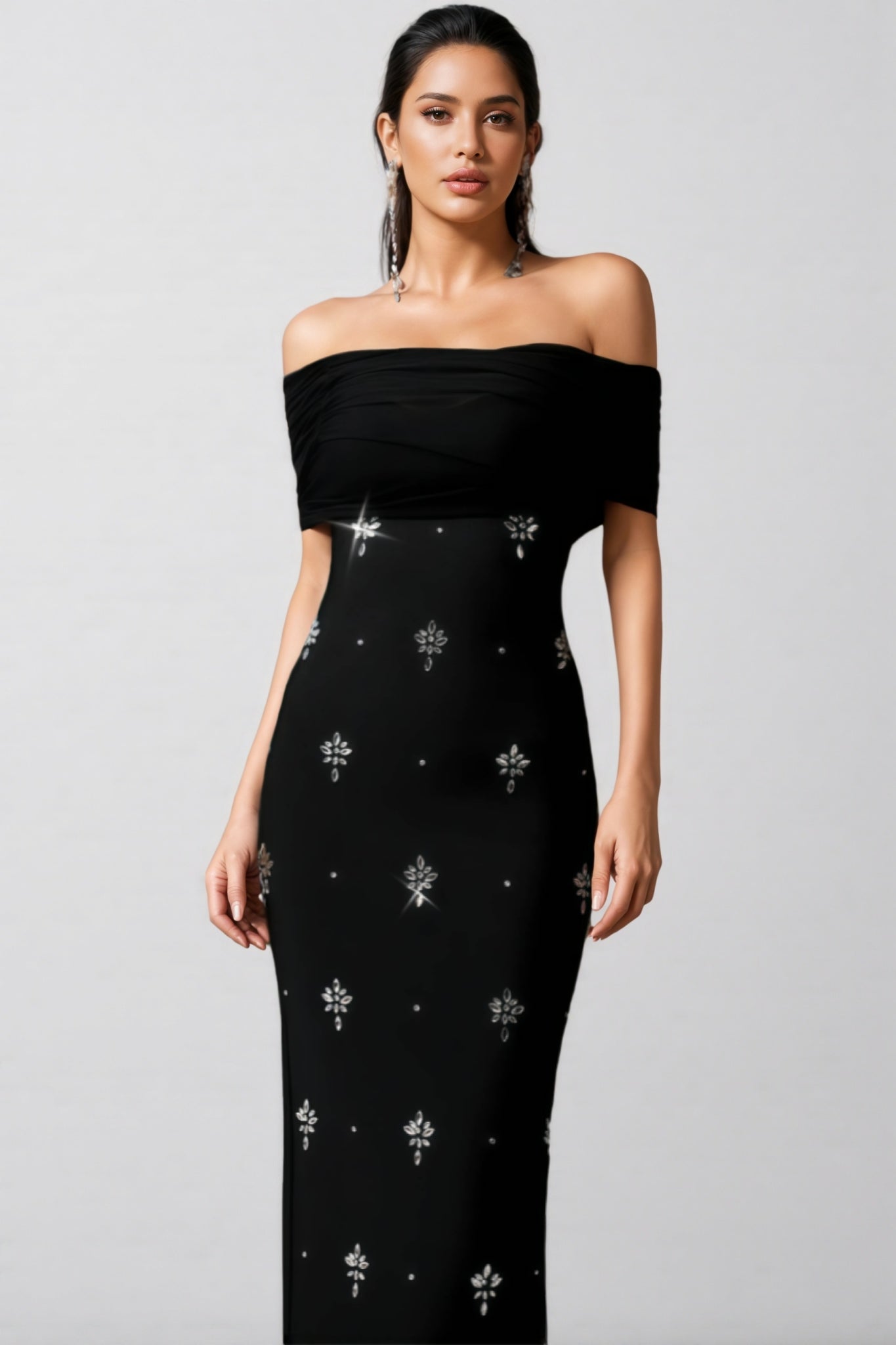 Fayrk Diamond Slim Bandage Maxi Dress