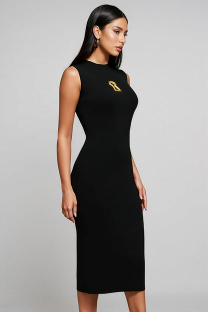 Shaha Sleeveless Metal Hollow Out Maxi Dress