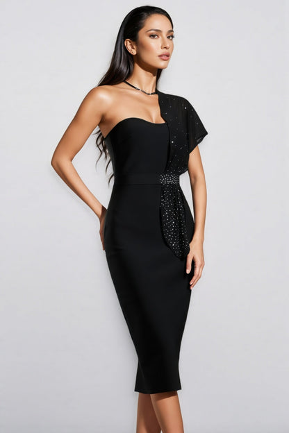 Rita Sleeveless Diamond Bandage Midi Dress